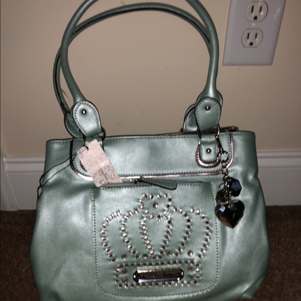 Kathy Van Zeeland Blue Crown Purse